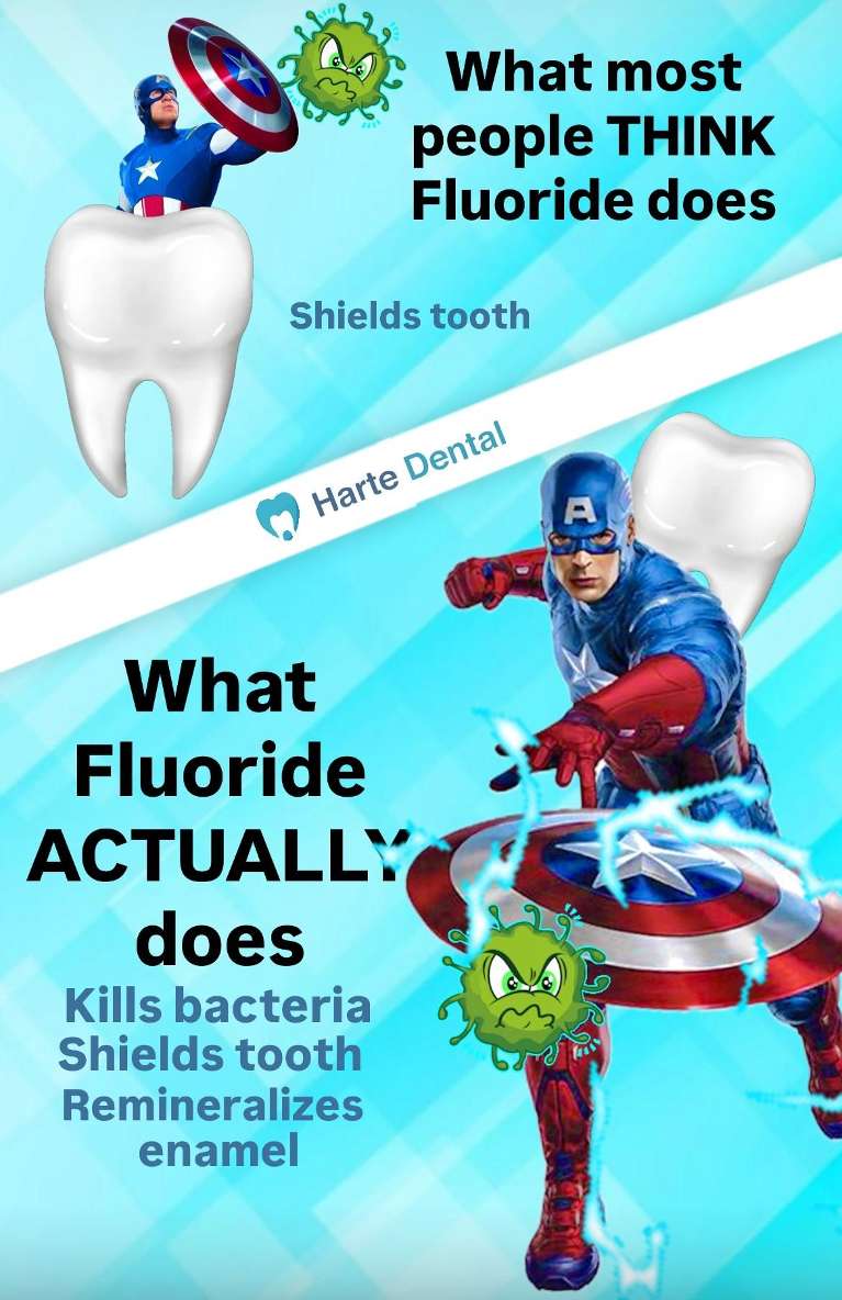 Fluoride kills Bacteria along with protecting teeth through remineralization Harte Dental