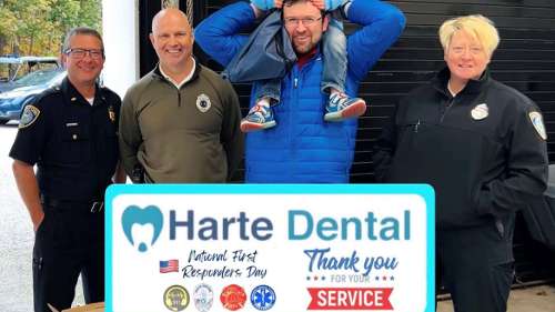 Harte Dental Giving back to community thankful for first responders - lunch to Milton Police Fire